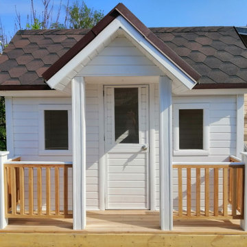 Custom Wooden Playhouse – Delivered by Crane for a Birthday Surprise