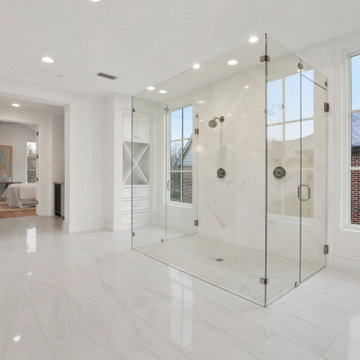 Open Walk-In Glass Bathroom Remodeling in Calabasas, CA