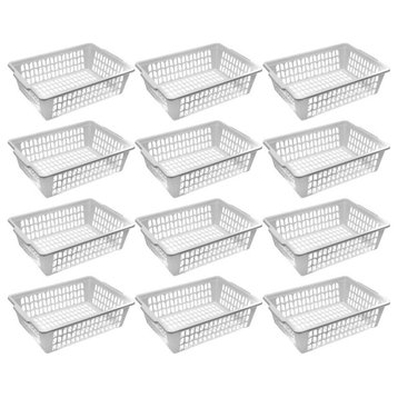 YBM Home Small Plastic Basket Paper Organizer and Letter Tray, 32-1194White, 12