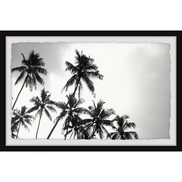 "Black and White Palms" Framed Painting Print, 45"x30"