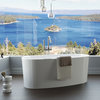 Badeloft UPC Certified Stone Resin, Freestanding Bathtub, Glossy White