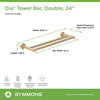 Dia 24 Inch Double Towel Bar with Mounting Hardware, Brushed Bronze