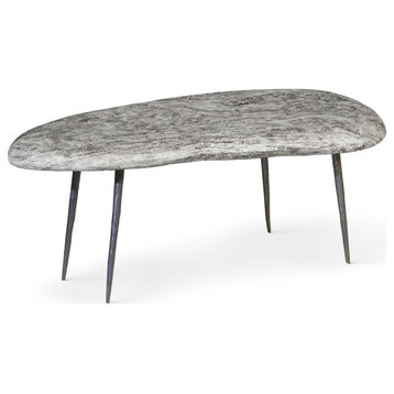Skipping Stone Coffee Table With Forged Legs, Small