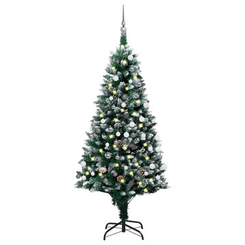 vidaXL Artificial Pre-lit Christmas Tree with Ball Set and Pine Cones Xmas Tree