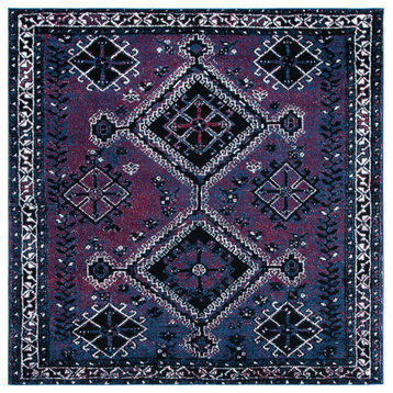 Safavieh Vintage Hamadan Vth293V Rug, Purple and Black, 6'7"x6'7" Square
