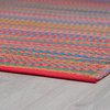 Pembrokepines Contemporary Stripe Indoor/Outdoor Area Rug, Red and Orange, 4'x6'