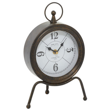 Contemporary Brown Metal Clock 63640