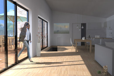 Inspiration pour une salle de séjour design.