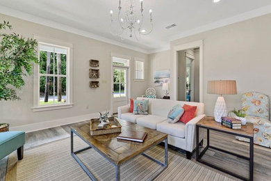 Example of a beach style living room design in New Orleans