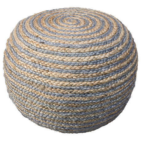 Natural Braided Pouf