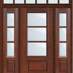 Prehung French Single Door 96 Wood Mahogany Full Lite 12 Lite - Patio Doors