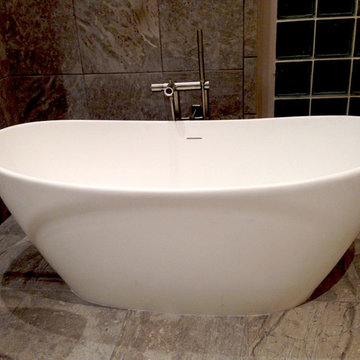 ADM Bathroom Curved Freestanding Bathtub, White, 64.2" - SW-135 (64 x 33)