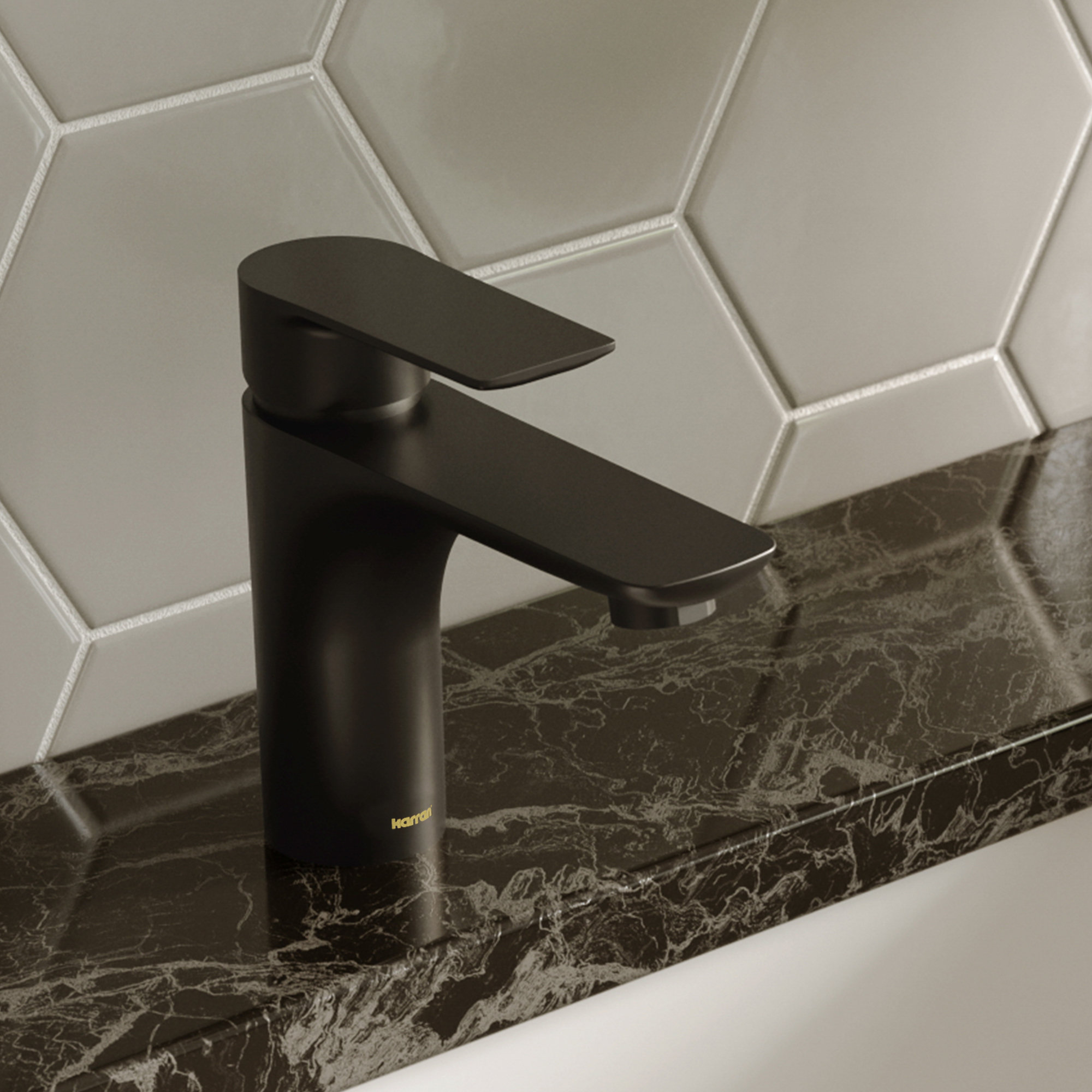 Karran KBF420 1-Hole 1-Handle Basin Faucet With Pop-up Drain, Matte Black