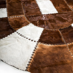 Designer Luxury Patchwork Rug / Oval - 5'2" x 7'1" / Hand Stitched in Europe - Area Rugs