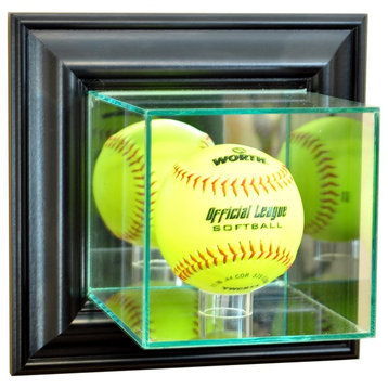 Wall Mounted Softball Display Case, Black