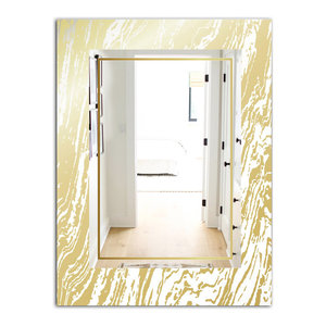 Designart Capital Gold Lively 9 Glam Modern Decorative Mirror Contemporary Bathroom Mirrors By Designart