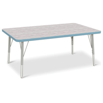 Rectangle Activity Table - 30" X 48" E-height - Driftwood Gray/Coastal Blue/Gray