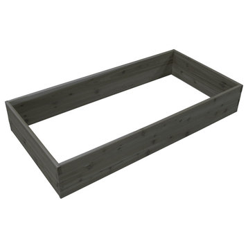 Cedar Double Layer Raised Garden Bed, Charcoal Stain