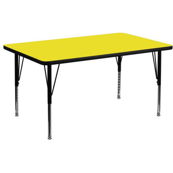 Flash Furniture 26" x 72" x 36" High Pressure Top Activity Table in Yellow
