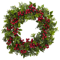 24" Berry Boxwood Wreath