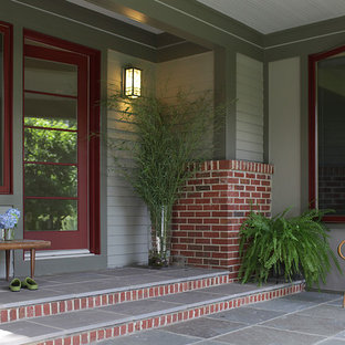 Exterior Paint Colors With Red Brick Trim Houzz,Modern Pendant Lighting Over Dining Room Table