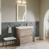 Boutique Bath Vanity, Natural Wood, 30", Single Sink, Freestanding