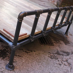 Justin Dark Steel Pipe & Industrial Scaffolding Fittings Kingsize Bed Frame - Panel Beds