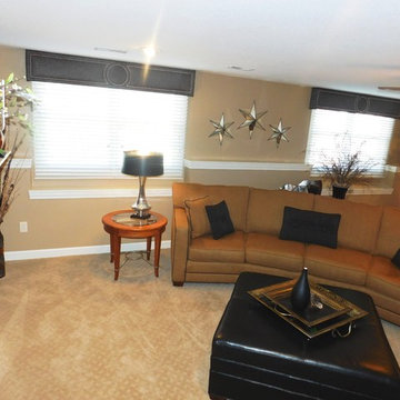 Studded Cornices Complete a Family Room in Moline