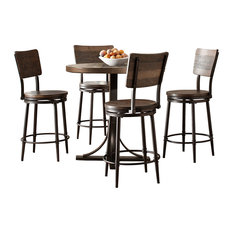 Jennings 5 Piece Counter Height Dining Set With Swivel Counter Height Stools
