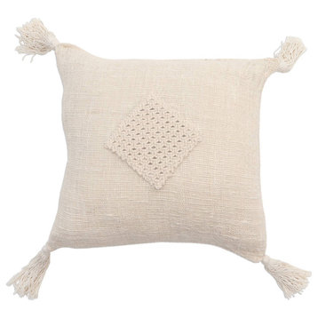 Novica Handmade Gathered Attention Woven Cotton Cushion Cover