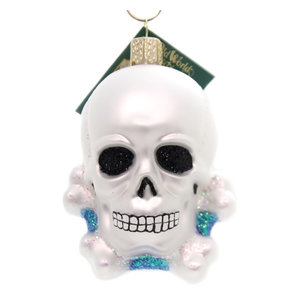 OLD WORLD CHRISTMAS JOLLY ROGER PIRATE SKULL GLASS CHRISTMAS ORNAMENT 24160