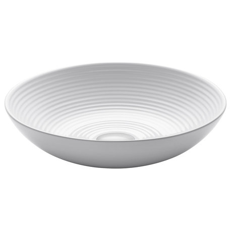 Viva Ceramic Round Vessel Bathroom Sink, White
