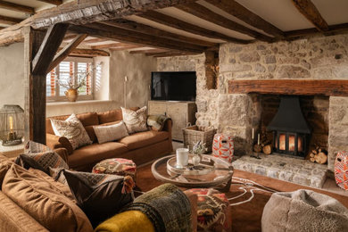 This is an example of a rural living room in Devon.