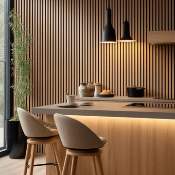 3D Acoustic Slat Golden Oak Wood Wall Panel