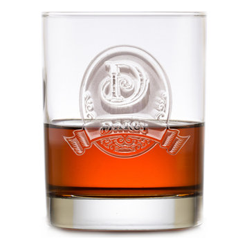 Custom Engraved Barware Glasses, Personalized Home Bar Glassware