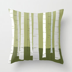 Birch and Moss Accent Throw Pillow - Decorative Pillows