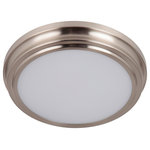 Craftmade - Craftmade X66 Series 9" Ceiling Light in Brushed Polished Nickel - This ceiling light from Craftmade is a part of the X66 Series collection and comes in a brushed polished nickel finish. It measures 9" wide x 1" high. Uses one LED bulb up to 12 watts.  For indoor use.  This light requires 1 , 12W Watt Bulbs (Not Included) UL Certified.