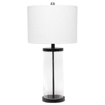 Elegant Designs Enclosed Glass Table Lamp Black