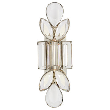 Lloyd Large Jeweled Sconce in Nickel with Clear Crystal