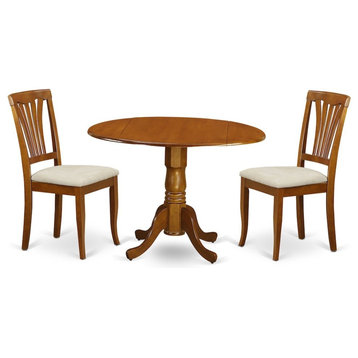 3-Piece Kitchen Nook Dining Set, Round Table and 2 Dinette Chairs