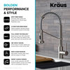 Bolden Commercial Style 2-Function Pull-Down 1-Handle 1-Hole Kitchen Faucet, Spot Free Stainless Steel With Soap Dispenser