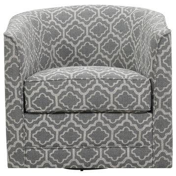Amy Swivel Accent Chair, Pewter Gray