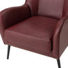 39" Comfy Living Room Armchair With Special Arms, Burgundy