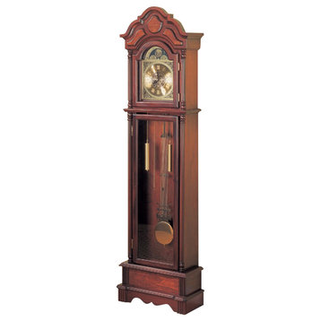 Benzara BM159267 Old-style Wooden Grandfather Clock with Chime, Brown