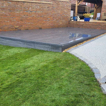 Grey Composite Decking, Resin Bound Path and New Lawn