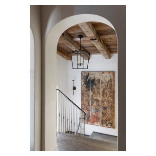 Antique Hand Hewn Beams And Brown Barnwood Ceiling Planking - French ...