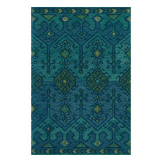 Justina Blakeney x Loloi Hand Tufted Wool Gemology Rug, Green/Teal, 5'0"x7'6"