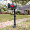 Steel Mailbox Post With Corinthian Cast Base and Decorative Bracket