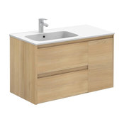 Ambra Complete Wall Mounted Vanity Unit, Nordic Oak