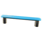 Glass Storm Studios - Blue Skies Handmade Glass, Long Pull - Whispy white clouds on a blue sky background. All our products are handmade to order. Variations in color and pattern are part of their charm. Important: Do not use an electric drill or electric screwdriver.